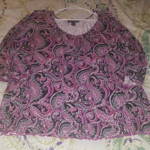 Cable & Gauge 3/4 Sleeve Blouse